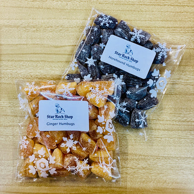 Handmade  Star Rock Ginger Humbugs Christmas double bag